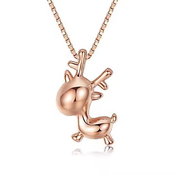Runde Perlé Silberkette Kette mit Rentier günstig online kaufen