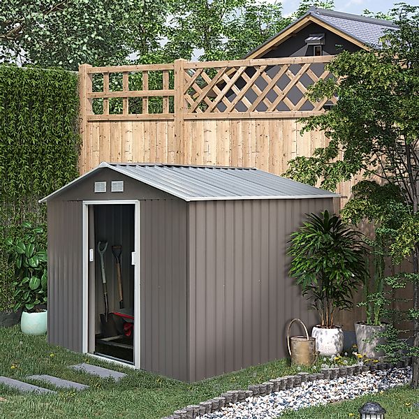 Outsunny Gerätehaus Fahrradschuppen, Schuppen mit Fundament, günstig online kaufen