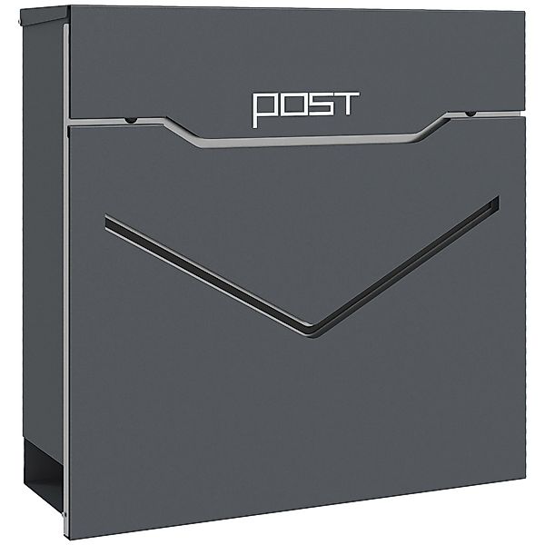 HOMCOM Briefkasten Wandbriefkasten Abschließbar, Postkasten aus günstig online kaufen
