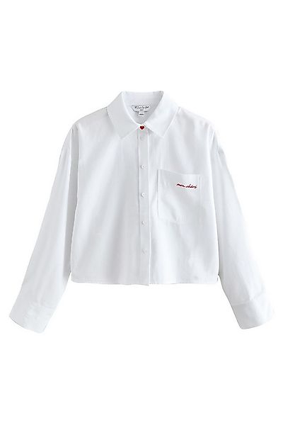 Next Langarmhemd Verkürztes Langarmhemd mit bestickter Tasche (1-tlg) günstig online kaufen