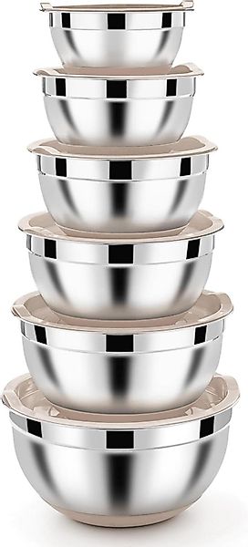 LuxusKollektion Küchenorganizer-Set Edelstahl Rührschüssel Set 6er günstig online kaufen