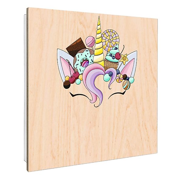 Banjado Schlüsselkasten mit Holzfront 30x30cm Weiß Scharnier Links 50 Haken günstig online kaufen