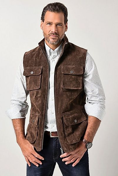 JP1880 Steppweste Lederweste Leder kerniges Pig-Split Veloursleder günstig online kaufen