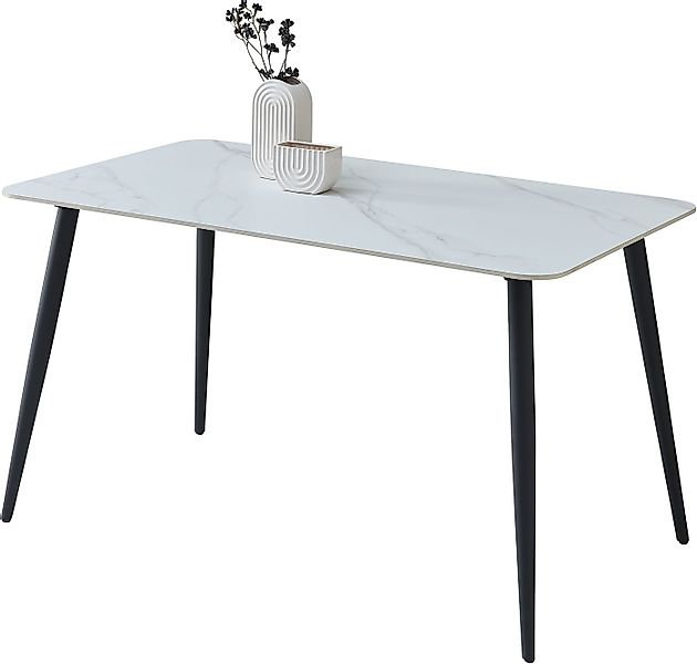 Stolkom Sp.z.o.o. Esstisch Cody Esszimmertisch Keramik, Weiß marmoriert, Bx günstig online kaufen