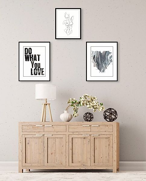 queence Bild "Love", Abstrakt-Schwarz-Weiß-Fashion-Mode-Magazincover-Frau-B günstig online kaufen