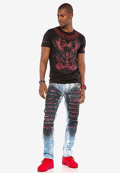 Cipo & Baxx Slim-fit-Jeans in lässigem Used-Look günstig online kaufen