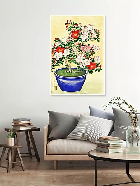 Poster / Leinwandbild - Blühender Rhododendron Von Ohara Koson günstig online kaufen