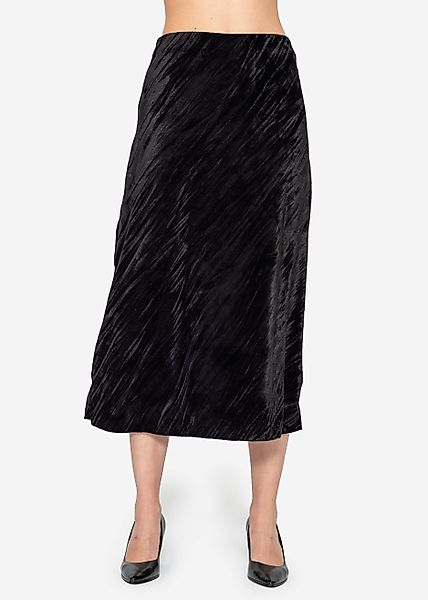 SASSYCLASSY Midirock Schlichter, eleganter Midi Samtrock günstig online kaufen