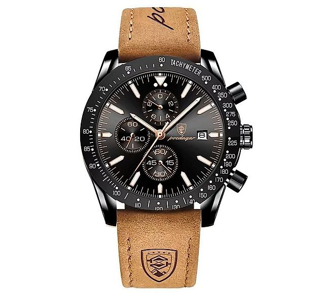POEDAGAR Quarzuhr Poedagar 988 Herren-Chronograph Uhr – Lederband, 5 Modell günstig online kaufen