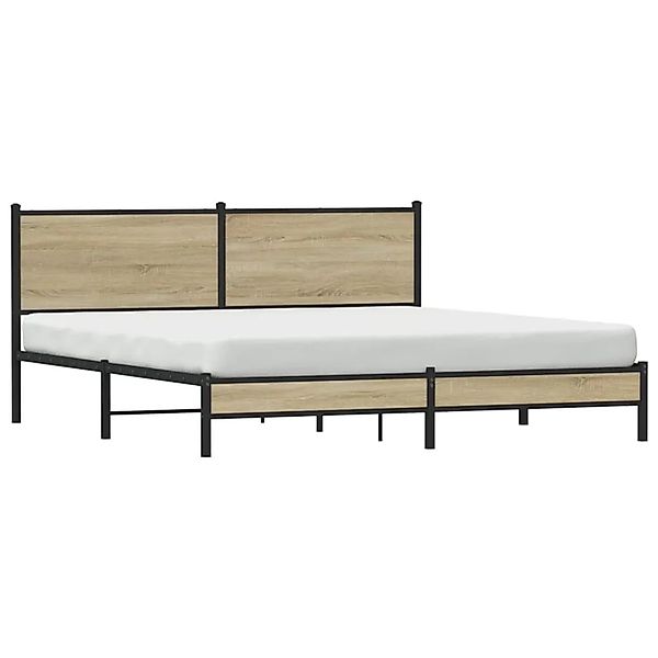 vidaXL Metallbett ohne Matratze Sonoma-Eiche 183x213 cm 3301392 günstig online kaufen