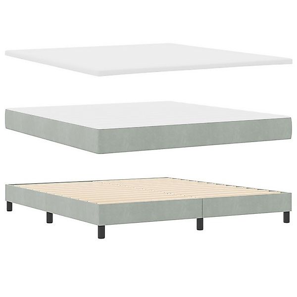 vidaXL Bett Boxspringbett mit Matratze Hellgrau 180x200 cm Samt (1-tlg) günstig online kaufen