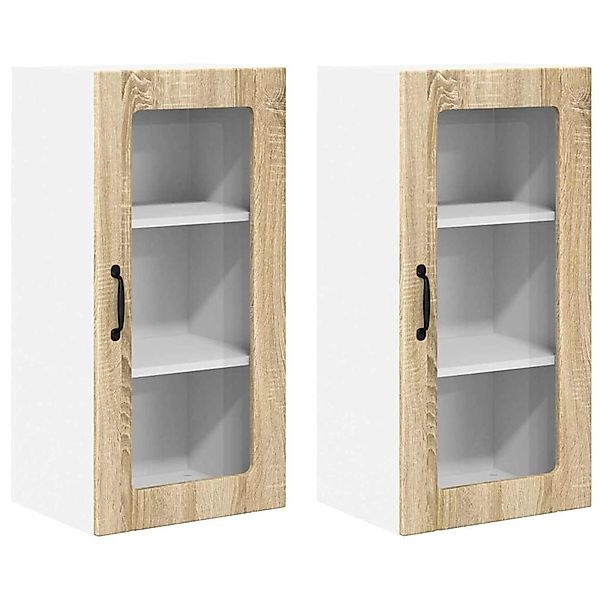 vidaXL Küchenwandschrank mit Regal 2 Stk Sonoma-Eiche 40 x 31 x 80 cm 88534 günstig online kaufen