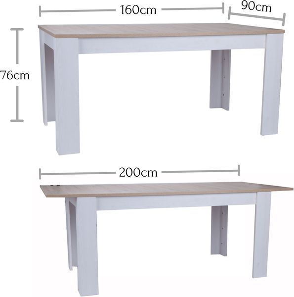 Stolkom Esstisch "Romance Esszimmertisch Landhaustil, BxHxT 160-200x76x100 günstig online kaufen