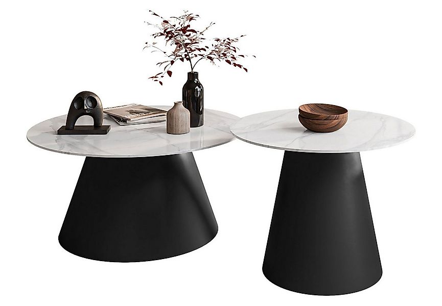 Lookway Couchtisch CARTELLE 2in1 Runder Sofatisch mit Tischplatte in Hochgl günstig online kaufen