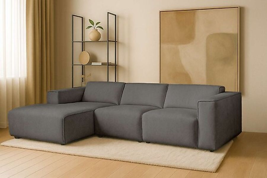 andas Ecksofa »Noord«, L-Form, mit Kedernaht, Breite 281 cm, Cord, Struktur günstig online kaufen