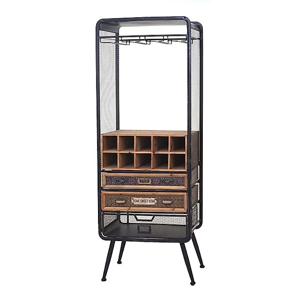 BERLINLODGE Weinregal Für 10 Flaschen Zubehör Und Gläser HxBxT 157x57x38cm günstig online kaufen