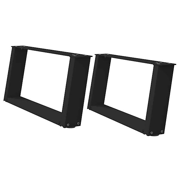 vidaXL Couchtischbeine U-Form 2 Stk Schwarz 70x30-31 cm Stahl 4012752 günstig online kaufen