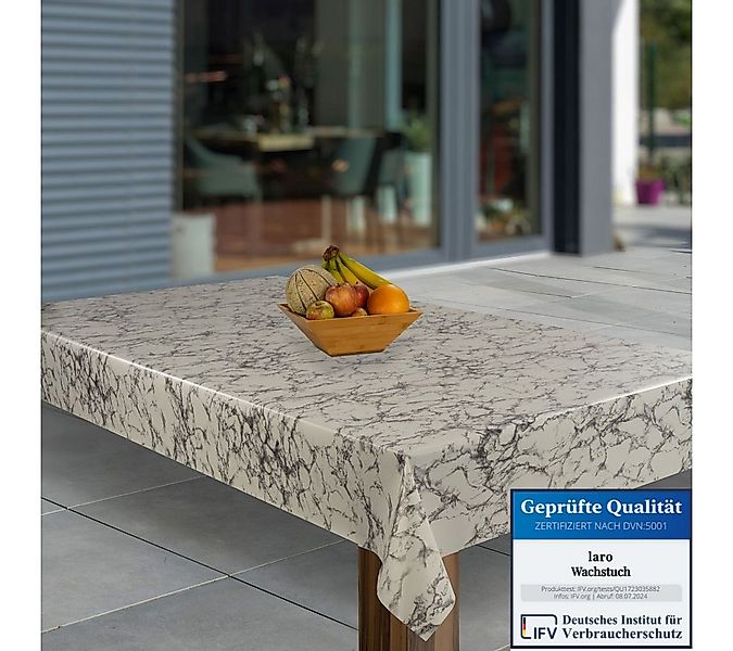 laro Tischdecke Wachstuch-Tischdecken Abwaschbar Marmor Weiß Schwarz Grau r günstig online kaufen
