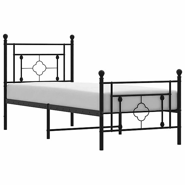 vidaXL Bettgestell mit Kopf- und Fußteil Metall Schwarz 75x190 cm Modell 91 günstig online kaufen