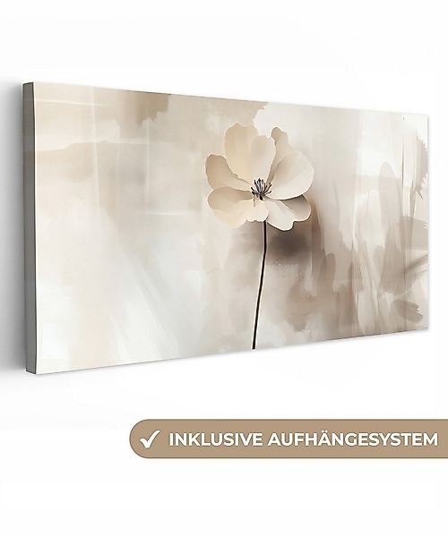 OneMillionCanvasses® Leinwandbild Panorama Blume - Beige - Farbe - Schatten günstig online kaufen