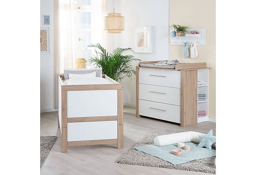 roba® Babyzimmer-Komplettset Malo 3-teilig, (Set, Kinderbett 70 x 140 cm, W günstig online kaufen