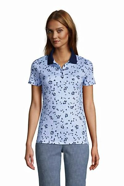 Supima-Poloshirt, Damen, Größe: M Normal, Blau, Baumwolle, by Lands' End, M günstig online kaufen