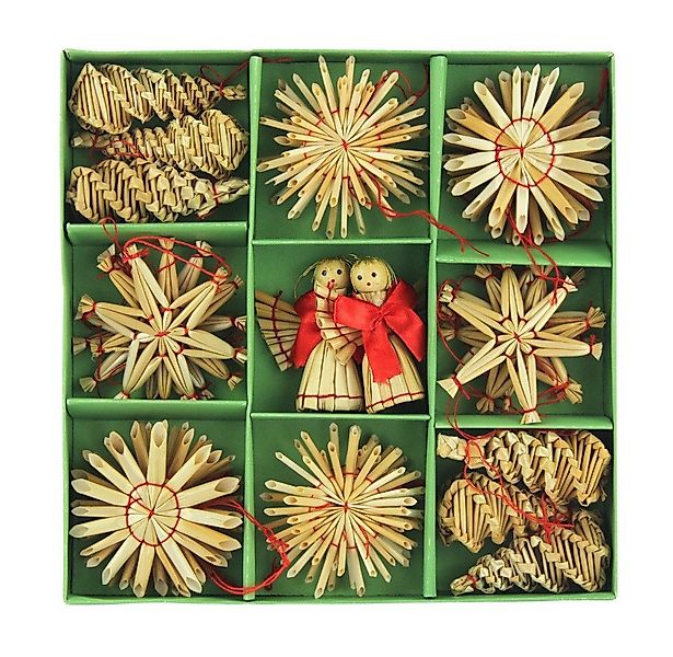Fomax Christbaumschmuck Weihnachtsbaumschmuck aus echtem Stroh (28 Teile SE günstig online kaufen