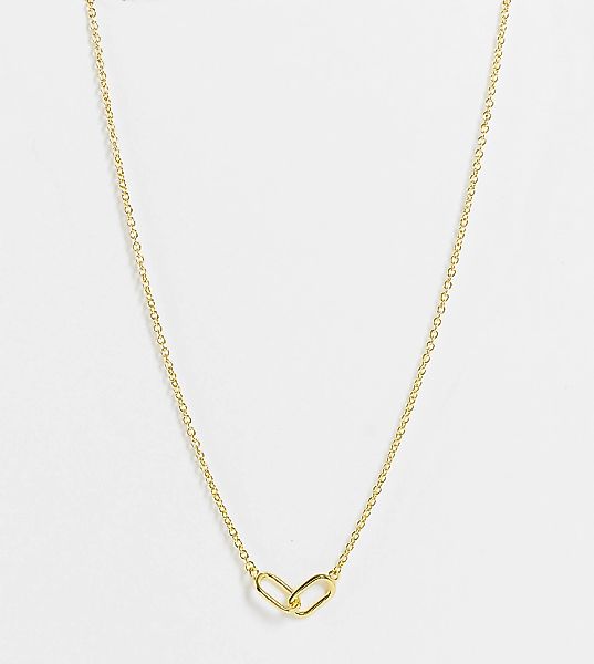 DesignB London – Vergoldete Halskette mit verdrehten Anhängern-Goldfarben günstig online kaufen