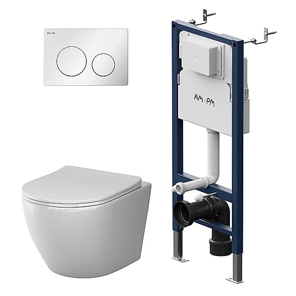 AM.PM WC Set Wand WC Vorwandelement Drückerplatte Toilette mit Spülkasten K günstig online kaufen