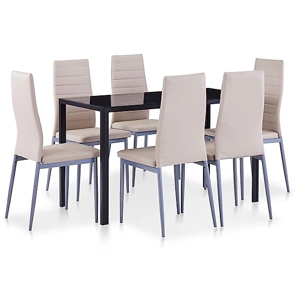vidaXL Essgruppe 7-tlg. Essgruppe Cappuccino-Braun, (6-tlg) günstig online kaufen