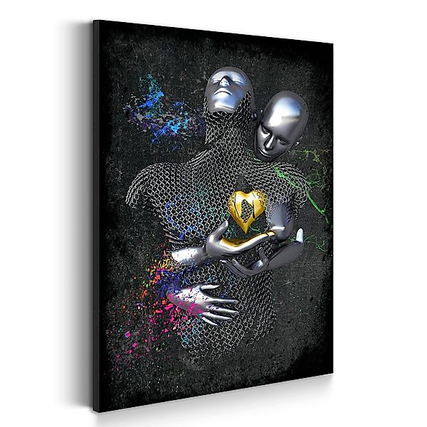 Artedinoi Leinwandbild Abstract Metallfiguren Herz Leinwandbild günstig online kaufen