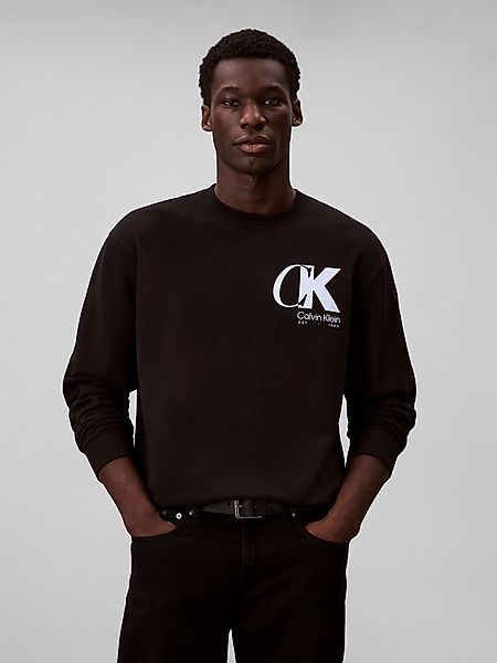Calvin Klein Sweatshirt LS EU 350TERRY CK OVERLAP GRAPHI Rundhalsausschnitt günstig online kaufen