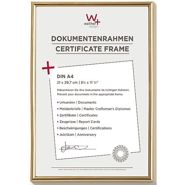 walther design Galeria Kunststoff Bilderrahmen  21x29,7 cm Gold günstig online kaufen