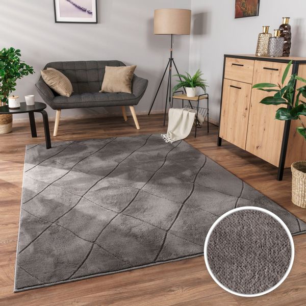 Paco Home Teppich "Utrecht 641" rechteckig 4 mm Höhe Kurzflor, Uni Farben, günstig online kaufen