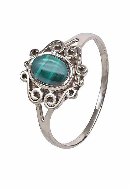 mantraroma Silberring TIRU aus 925 Silber mit Malachit (Ring mit Schmuckbeu günstig online kaufen