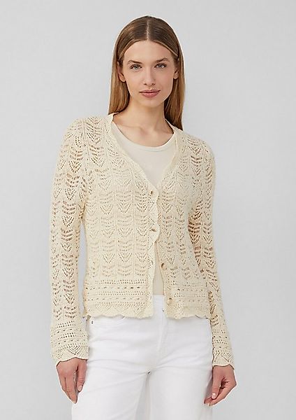 s.Oliver Cardigan Indoor-Jacke Cardigan aus Ajourstrick mit V-Ausschnitt günstig online kaufen