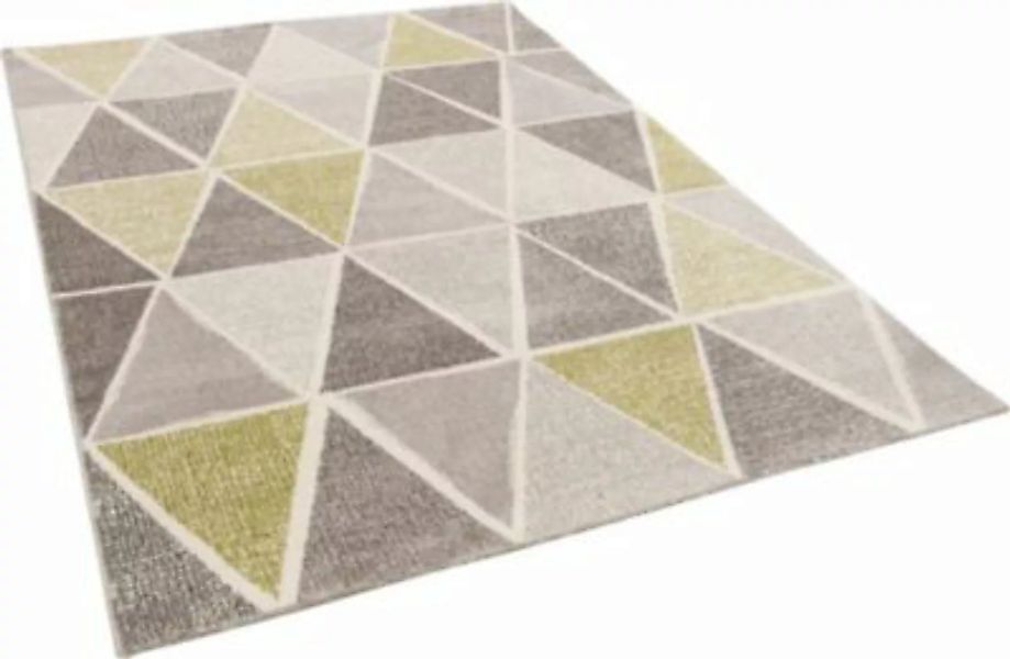 Pergamon Designer Teppich Sevilla Modern Prisma Teppiche grau/grün Gr. 133 günstig online kaufen