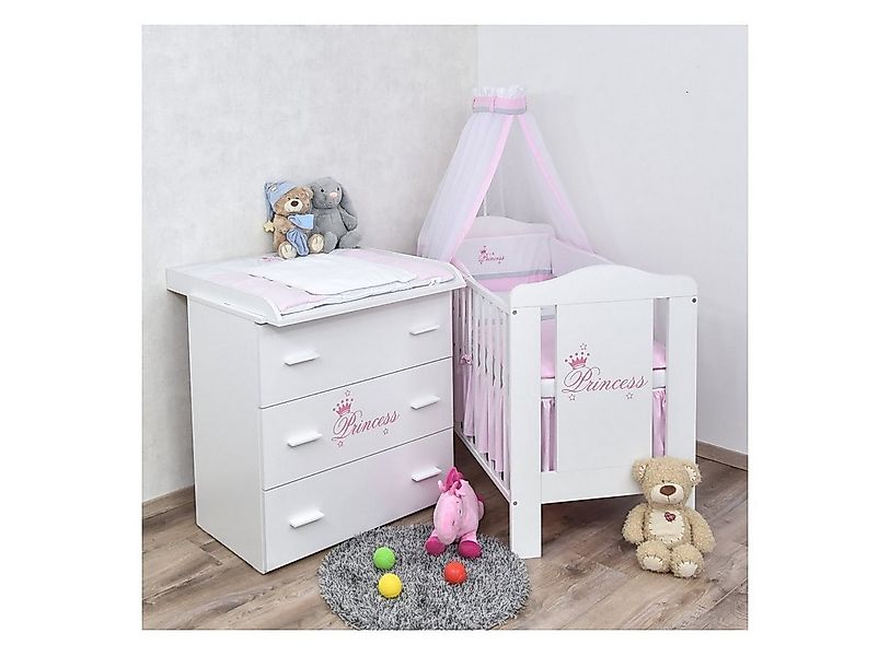 Baby-Delux Babyzimmer-Komplettset Babyzimmer Princess, (13-tlg), Babybett W günstig online kaufen