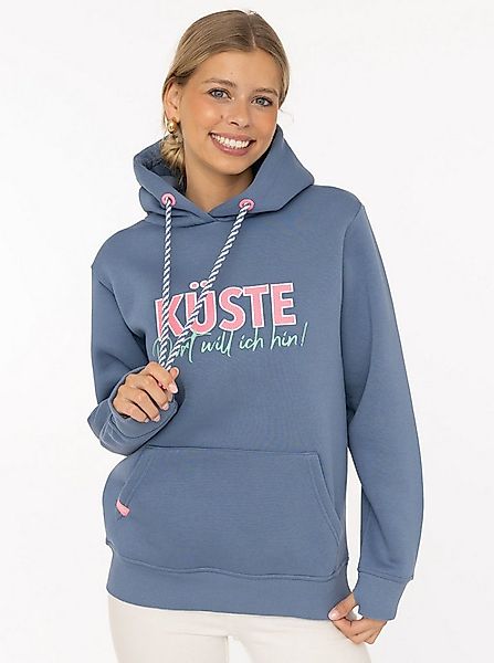 Zwillingsherz Hoodie "Küste" statement Stickerei, gestreifte Kordel, Kapuze günstig online kaufen