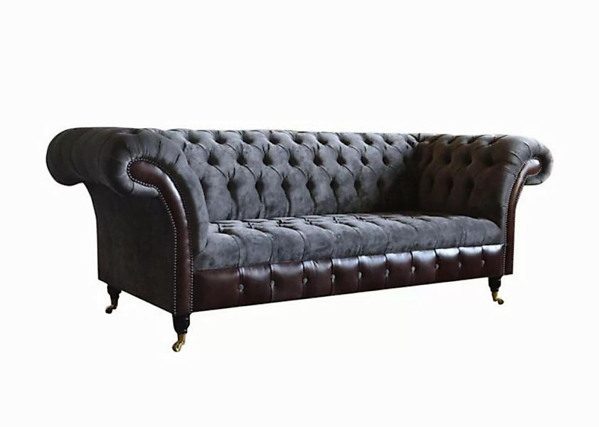 Xlmoebel Sofa 3-Sitzer Wohnzimmer-Sofa Chesterfield Polsterung Stoffbezug, günstig online kaufen