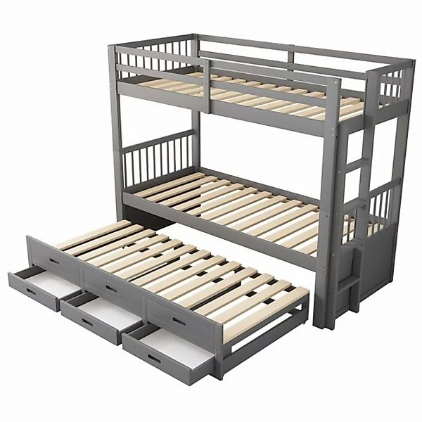 WISHDOR Kinderbett Polsterbett Doppelbett Stauraumbett Bett (90x200cm weiß günstig online kaufen