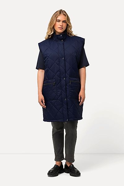 Ulla Popken Steppweste Long-Steppweste Stehkragen Zipper günstig online kaufen