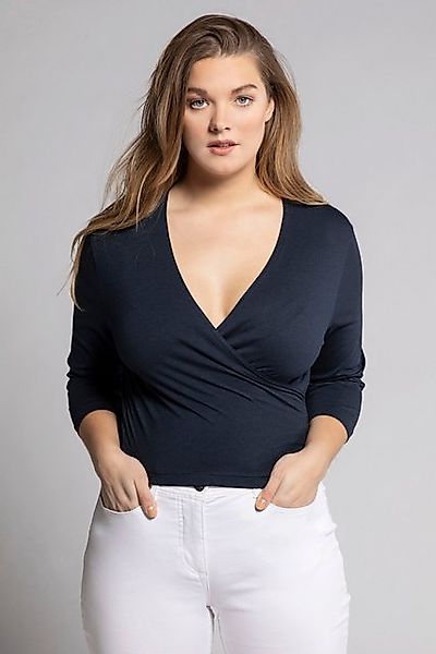 Ulla Popken T-Shirt Bolero kurze Jacke Jersey 3/4-Arm Saumknoten günstig online kaufen