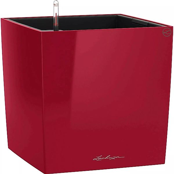 Lechuza Pflanzgefäß Cube Premium 30 cm x 30 cm Scarlet Rot hochglanz günstig online kaufen