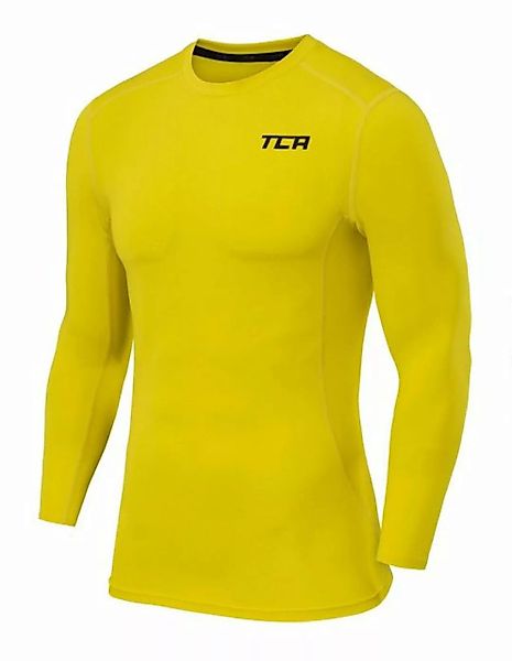 TCA Langarmshirt TCA Herren Langarm Kompressionsshirt - Gelb (1-tlg) günstig online kaufen
