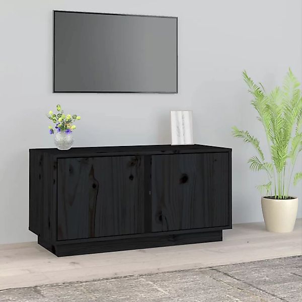 Vidaxl Tv-schrank Schwarz 80x35x40,5 Cm Massivholz Kiefer günstig online kaufen