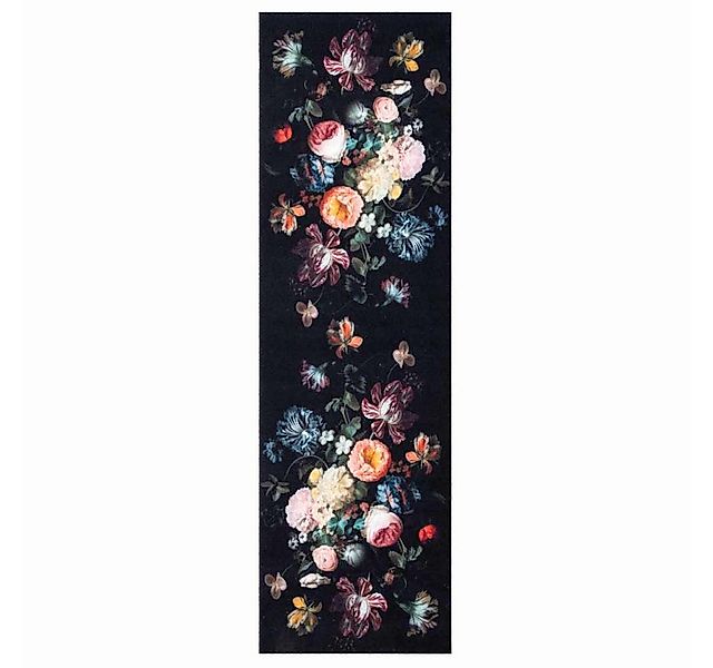 vidaXL Fußmatte Küchen Teppich Schwarz 150 x 45 cm Samt, Rechteckig günstig online kaufen