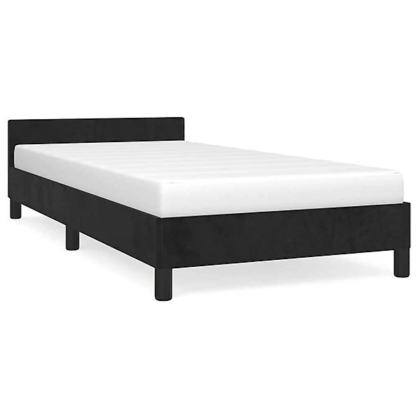 vidaXL Bettgestell mit Kopfteil ohne Matratze Schwarz 80x200 cm Samt 347539 günstig online kaufen