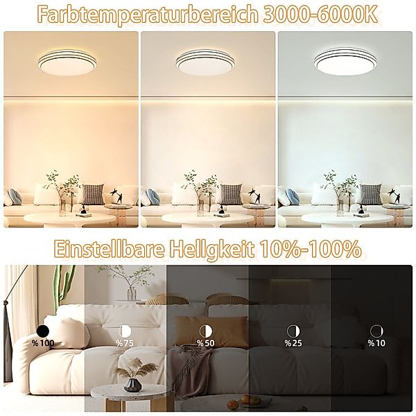 Nettlife LED Deckenleuchte Sternenhimmel 23W 27CM günstig online kaufen