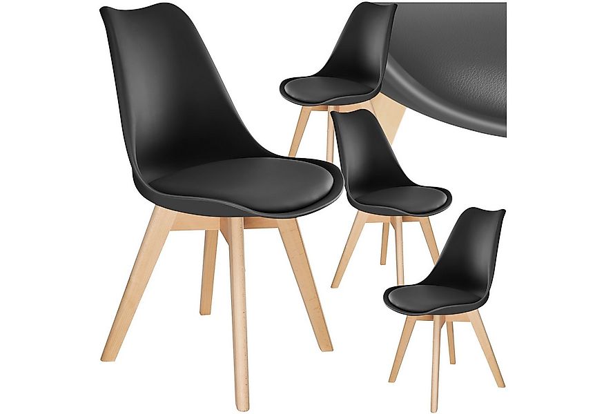 tectake Esszimmerstuhl Küchenstuhl Frederikke ergonomisch, mit Filzgleiter, günstig online kaufen